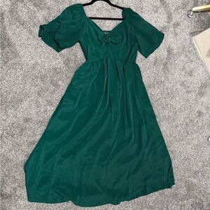Forest green mid length dress